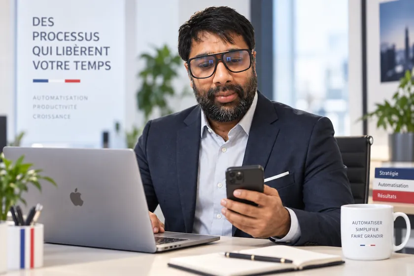 Félix Moudivendar travaillant sur une automatisation France Agent IA